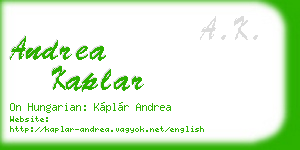 andrea kaplar business card